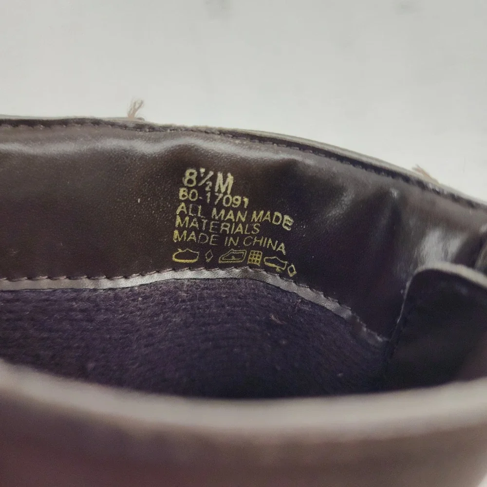 Candie's 8.5M | Brown Faux Leather Pointed Toe Back Zip Heeled Ankle Boots - Picture 7 of 8